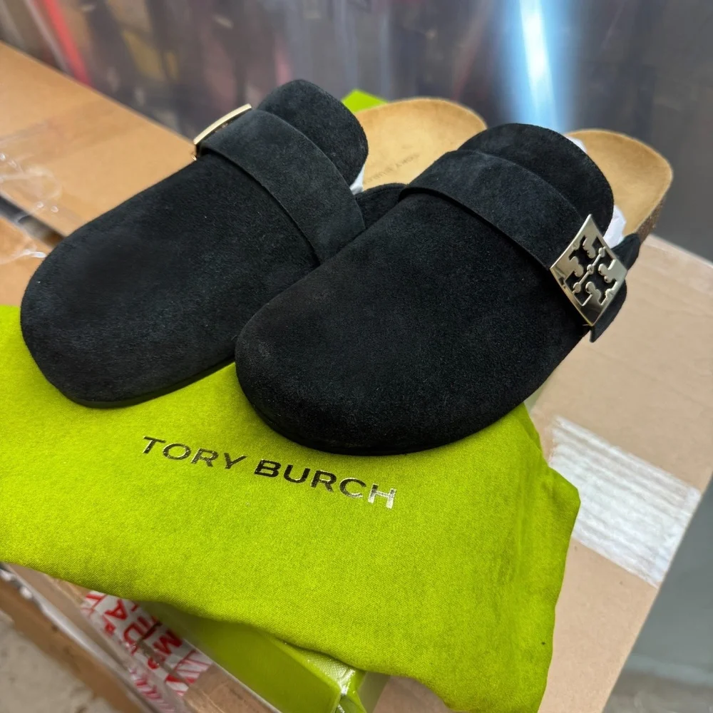 Tory Burch Suede Mellow Mule – Black
